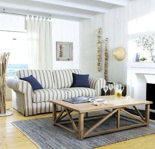 Blue ticking sofa deals